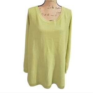 Cyrus Chartreuse Ribbed Tunic‎ Length Sweater Plus Size 3X New!!!